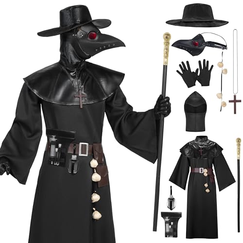 Spooktacular Creations Halloween Men Plague Doctor Costume Set, Adult Plague Doctor Accessories Costume for Halloween Cosplay