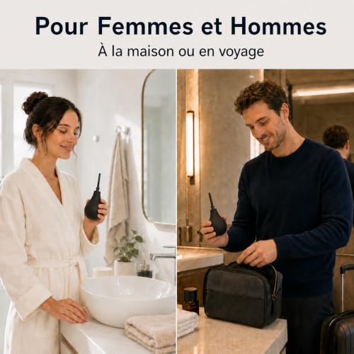 Poire à lavement intime - Poire de lavement intime anus douche 224Ml En Silicone de haute qualité,3 Canules Incluses Nettoyage Anus et Vagin, poire lavement Anal et Vaginale Sans BPA (Noir) – vue 6