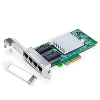 1.25G Gigabit Network Card (NIC) with Intel I350-AM4 Controller - 10/100/1000Mbps PCI Express Network Adapter Compatible for I350-T4, Quad RJ45 Ports, PCI-E 2.1 X4