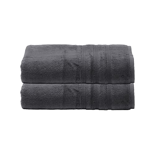 Mosobam 700 GSM Hotel Luxury Bamboo-Cotton, Bath Towels 30X58, Charcoal Grey, Set of 2, Oversized Turkish Towels, Dark Gray Mosobam 700 GSM Hotel Luxury Bamboo-Cotton, Bath Towels 30X58, Charcoal Grey, Set of 2, Oversized Turkish Towels, Dark Gray