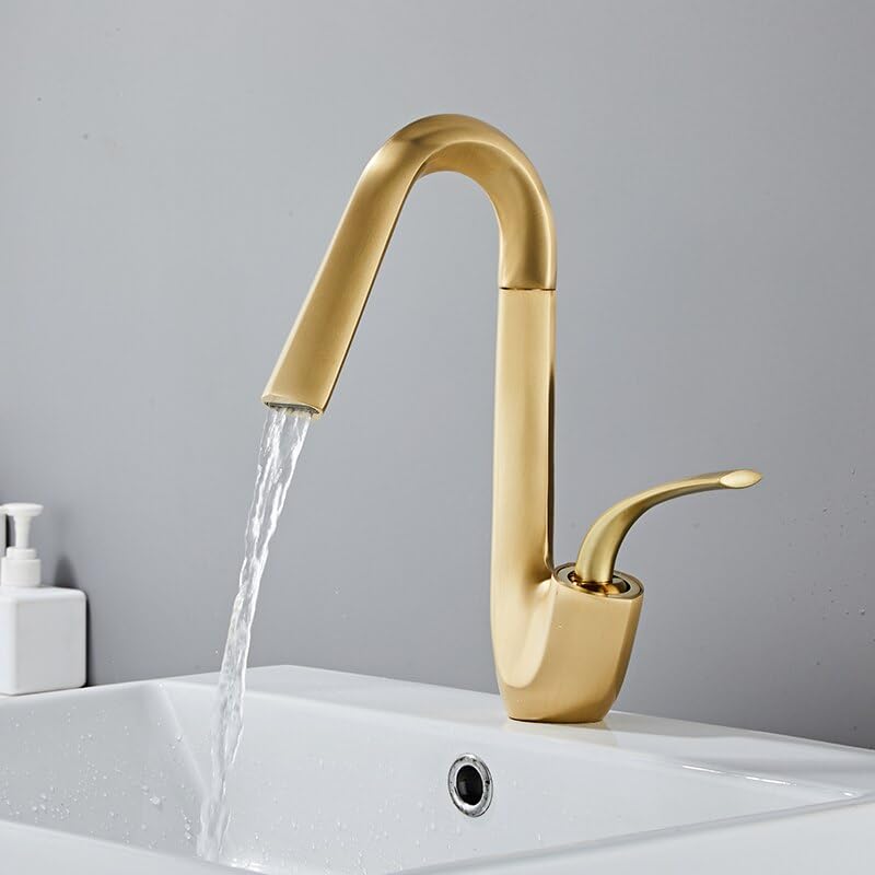 Robinet de lavabo rotatif mitigeur créatif eau chaude et froide monté sur le pont