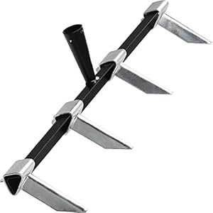 KADAX Groeftrekker met vier stalen messen, handgereedschap voor het zaaien, groeven en planten, tuingereedschap voor het maken van rechte voren