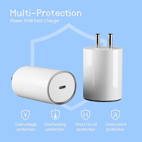 Image of Original 45W C-Type Rapidly Charger Adapter Compatible with Nothng Phone 3 /3a /3a Pro /2a Plus /Phone 2A /2 /CFM 2 Pro,3A Charger 1 /Buds /Ear Stick,45 W USB C Charging Adaptor,45watt PPS Charge,White