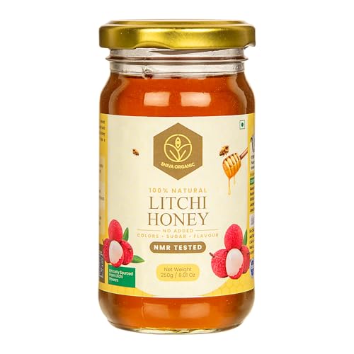Image of Shiva Organic Raw Litchi Honey 250g | 100% Pure NMR Tested | Raw and Unprocessed