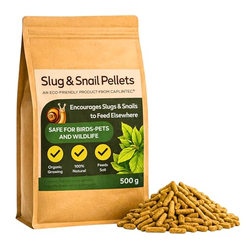 CaplinTec Slug and Snail Control Pellets Organic Slug Repellent and Snail Deterrent Slug Pellets Safe for Garden and Pets | No Chemical Diatomaceous Earth Pest Control 500 Grams