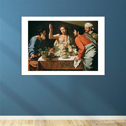 Impression d'art encadrée du Souper à Emmaüs, l'élégance d'une toile italienne mate - 4