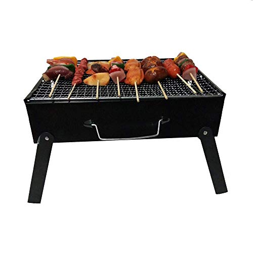Grill, Tragbares Gefalteter Holzkohlegrill Grill, Outdoor Edelstahl BBQ, für Garten, Camping, Picknick, Camping, Festivals Party, Reise