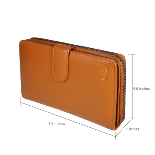 Image of Big Fat RFID Blocking Leather Organizer Checkbook Wallets For Women - Clutch