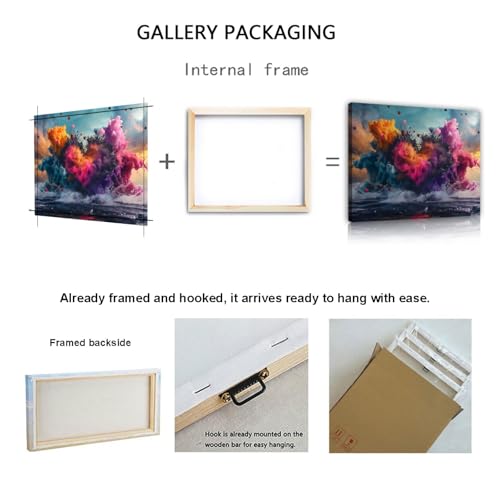 Tableau amour coeur aquarelle colorée pour une déco murale romantique