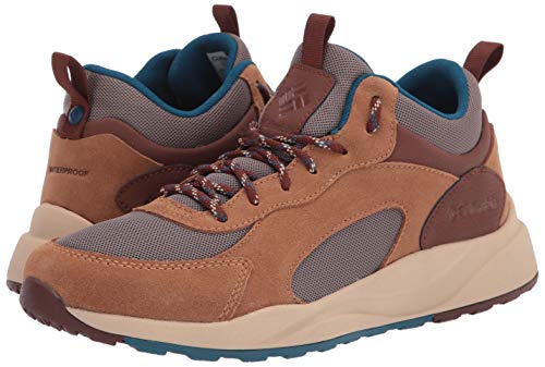 Columbia Men's Pivot Mid Waterproof Hiking Shoe, Wet Sand/Phoenix Blue, 11 Wide