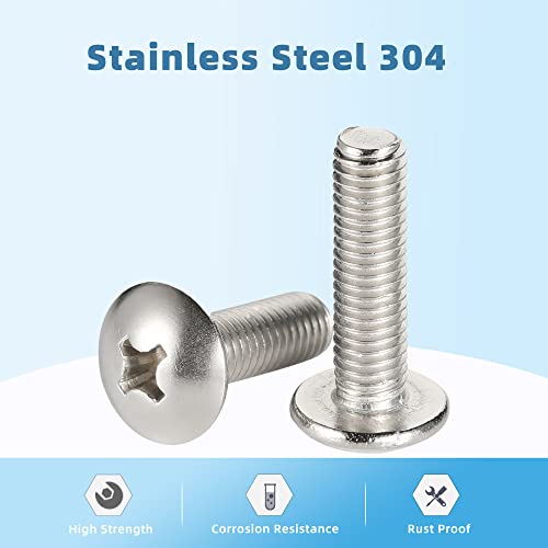 Mewudecor #8-32 X 1/2 Inch Truss Head Machine Screws, 304 Stainless Steel 18-8 thumb #3
