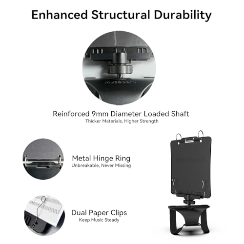 image for MusBoard Flute Lyre FP10, Adjustable Marching Band Lyre for Flute & Pi