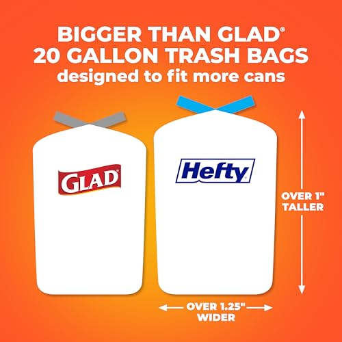 Image of Hefty Ultra Strong 20 Gallon Trash Bags, XL Tall Kitchen Trash Bags 20 Gallon Size, Drawstring Closure, Continuous Odor Control, White, Lavender and Sweet Vanilla Scent, 80 Bags