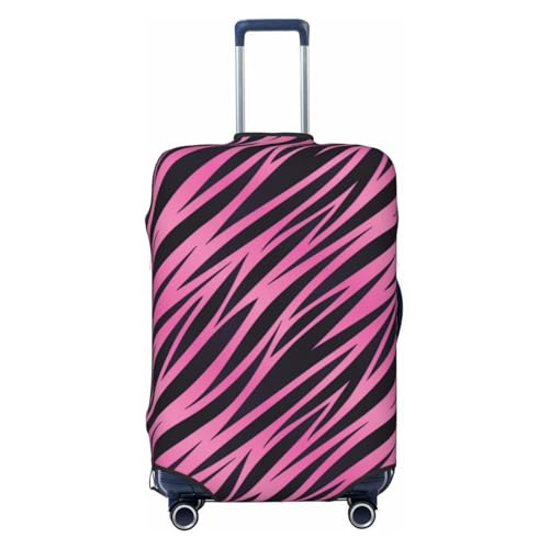 Travel Luggage Covers - pink black zebra print striped Elasticity Suitcase Covers Protector for Luggage 18-32 Inch
