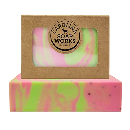 Carolina Soap Works Goat Milk Soap Bar, Watermelon Scented, (1 Pack), All-Natural, Handmade Usa, Organic, Cruelty Free, Artisanal Aloe Soap, Made For Psoriasis, Eczema, & Dry Sensitive Skin #TOP10