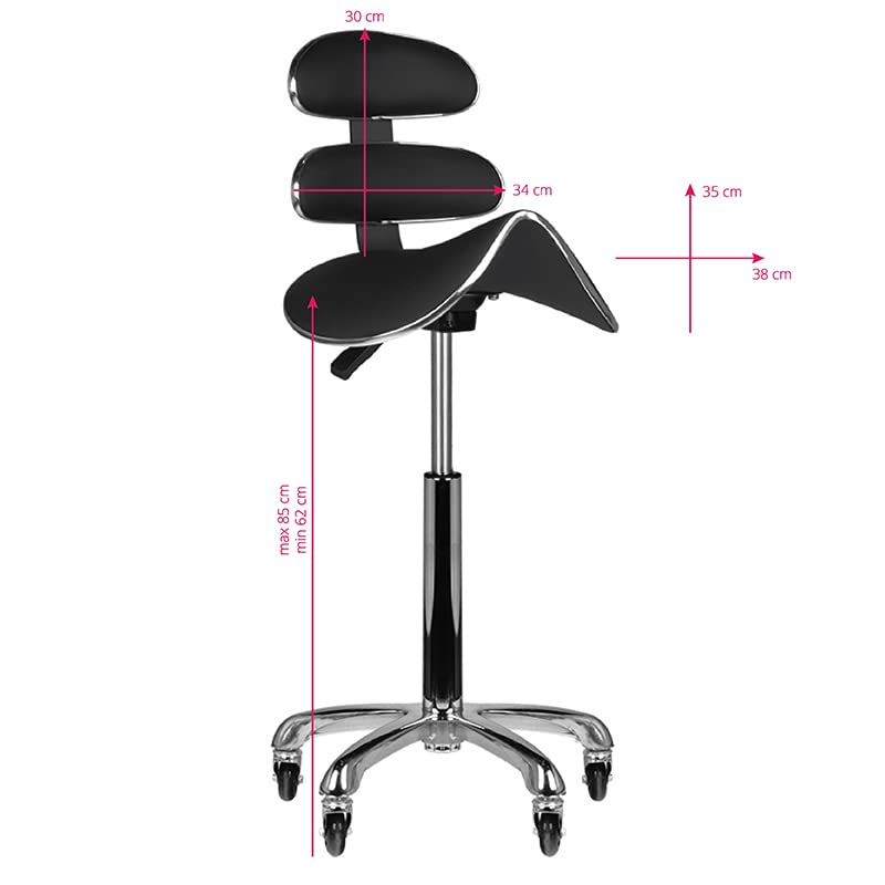ACTIVESHOP Rollhocker Kosmetik Hocker Friseurhocker Roll Speed AM-880 schwarz
