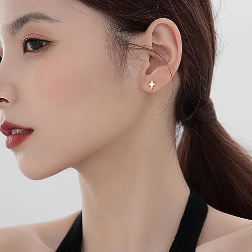 SLUYNZ 925 Sterling Silver Star Earrings Studs for Women Teens Dainty Post Studs Earrings Asymmetric Earrings2