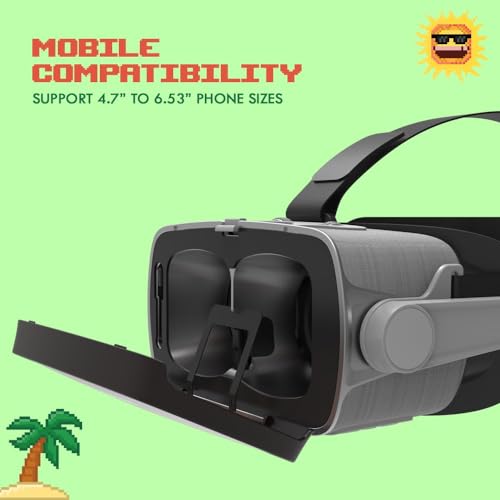 Image of Title- Procus Pro Virtual Reality Headset-VR Headsets with 100-120 FOV | 1 Year Warranty | Support Mobile Screen Size 4.7 inch-7.0 inch | 3.5mm Jack Inbuilt Headphones with 3.5mm to Type-C convertor (Grey)