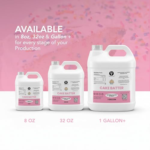 Image of Dolce Flav Natural Cake Batter Extract - 8 Ounce Water-Soluble Kosher, Sugar-Free, Concentrated Cake Batter Flavor for Frosting, Cupcakes & Ice Cream