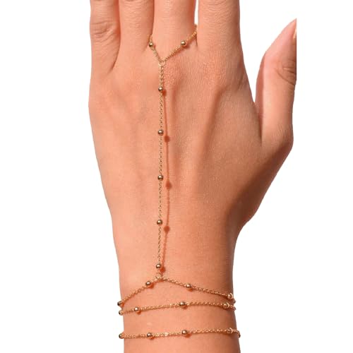 YANCHUN Hand Chain Bracelet Ring Bracelet Hand Chain Trendy Gold Bracelets Adjustable Rhinestone Hand Jewelry Gifts for Women YANCHUN Hand Chain Bracelet Ring Bracelet Hand Chain Trendy Gold Bracelets Adjustable Rhinestone Hand Jewelry Gifts for Women - Image 6