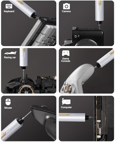 Fanttik E2 Ultra Mini Electric Screwdriver, Cordless Screwdriver, Max 0.6N.m, 50 Magnetic Bits, 5/32'' Hex, Magnetic Storage, Repair Tool for Electronics, Camera, Laptop, and PC Build (White)