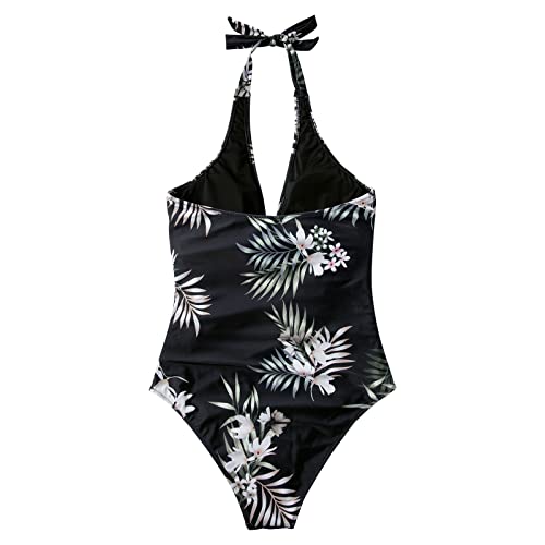 Image of SUUKSESS Women Sexy Tummy Control One Piece Swimsuits Halter Push Up Bathing Suits