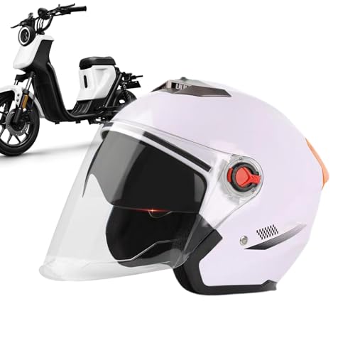 26x24cm Protezione Solare Casco Da Moto Per Adulti,Casco Da Moto Aperto Con Visiera Parasole, Casco Semiaperto 3/4 Con Occhiali, Casco Da Scooter Adulto Unisex, Caschi Aperti Portatili, Casco Moto Jet
