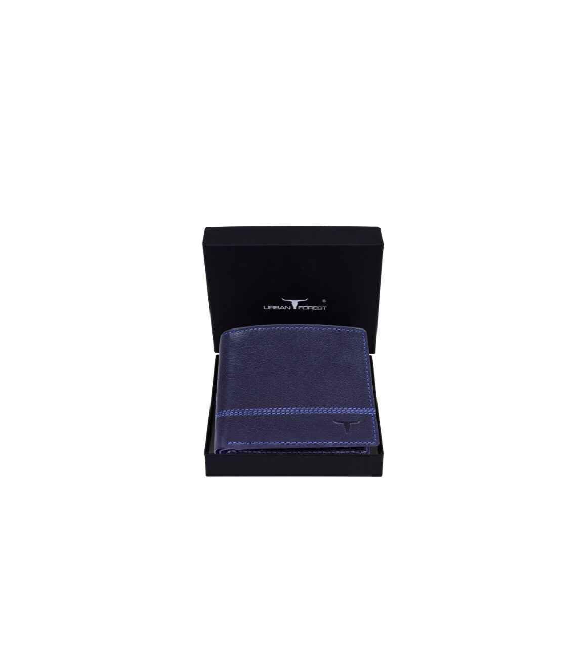 URBAN FOREST Max Blue Leather Wallet for Men