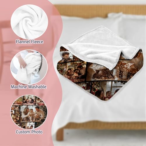 Custom Blanket with Picture Text Personalized Photo Blanket Customized Blanket for Christmas Valentine's Day Birthday Gifts Customized Gifts for Mom Dad Couple Girlfriend Boyfriend Wife Husband - Image 6