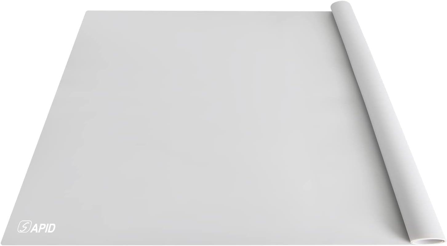 Sapid Extra Large Silicone Mat 36 x 24 Place Mats, Heat Resistant Mat for Kitchen Countertop Protector, Thick Placemats Washable Silicone Mats for Kitchen Counter Mat Dining Table Mat, Grey,