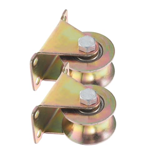 PartyKindom 2pcs Heavy Duty Pulley Wheels for Track Ceiling Mount Sturdy Single Pulley Blocks for Projects for Industrial and Construction Use