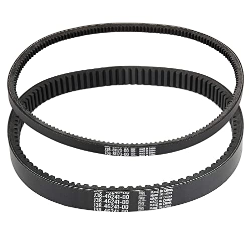 10L0L Golf Cart Yamaha Belts Set, Yamaha Clutch Drive Belt & Starter Generator Belt Kits For Gas G2,G8,G9,G11,G14,G29(2012-Up). Oem#J55-H1173-00 J38-1173-00 J55-G6241-00 J38-46241-00 #TOP3