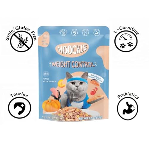 Image of Moochie Tasty Wet Cat Food, (85 g Pack X 36) Grain Free Cats Gravy Meal, Weight Control No Artificial Flavours Kitten Food, Non-Vegetarian Cat Foods Pouch for Adults & Kittens