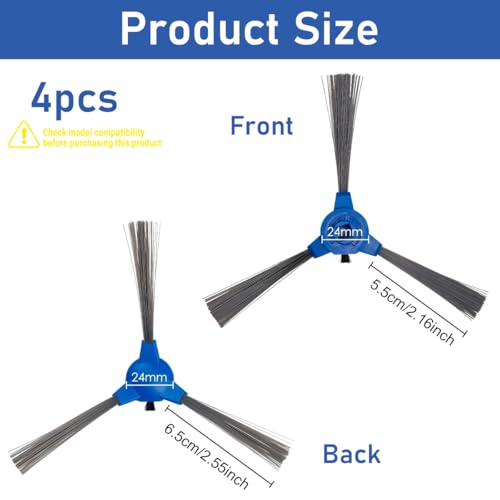 Image of HASTHIP Replenishment Kit, 4Pcs Replacement Side Brushes for EUFY 11S RoboVac 30 11 MAX 15C, Universal Replacement Parts Replacement Accessories Vacuum Floor Cleaner Robot Replacement Side Brush