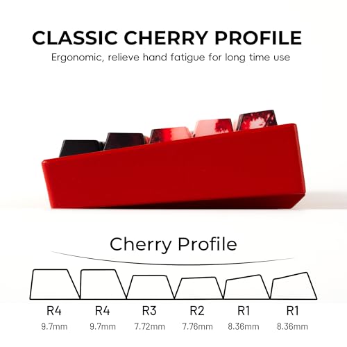 GMKWTL XVX Swordsman Double Shot PBT Keycaps,Side Printed Shine Through Red Keycap Set,Cherry Profile Dye Sublimation Keyboard Keycaps Suitable for Cherry Gateron MX Switches Mechanical Keyboard