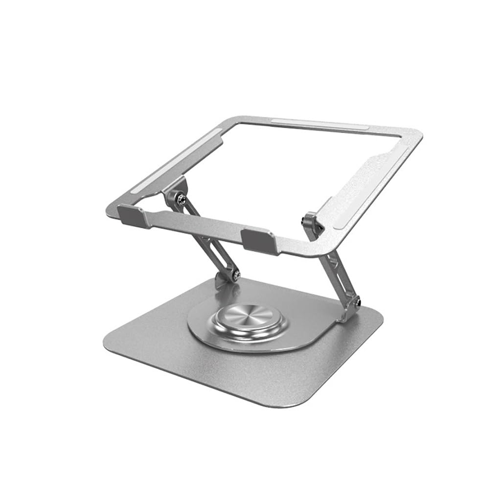 Soporte para laptop, soporte de aleación de aluminio ajustable para rotación de 360 grados y disipación de calor, accesorio ergonómico de escritorio y oficina