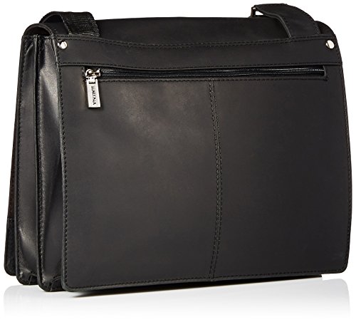 Visconti Harvard Distressed Leather Messenger Bag, Black, One Size #TOP1