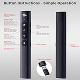 SunnyOcean Wireless Presenter Remote – USB-C Rechargeable Red Light Pointer with Timer, LED Display, Volume & Hyperlink Control, 2.4GHz PowerPoint Clicker for Prezi, Mac, Windows, Teachers – Black - Image 6
