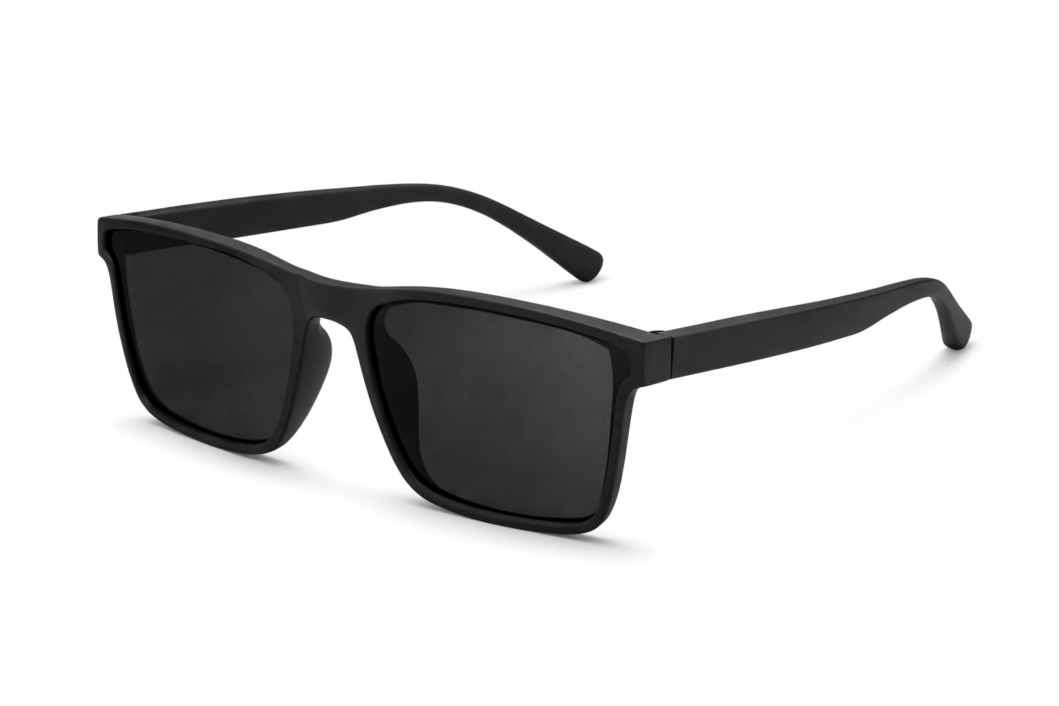 Matte Black Sunglasses for Men and Women Rectangular Frame-image-48