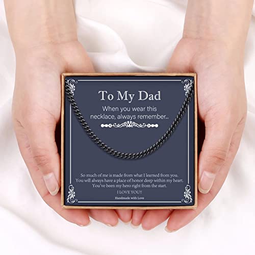 Ieflife Dad Gifts Dad Chain, Black Chain Dad Necklace Jewelry Best Dad Gifts Papa Gifts For Fathers Day Christmas Gifts For Dad Him Men Happy Fathers Day Birthday Gifts For Dad #TOP4