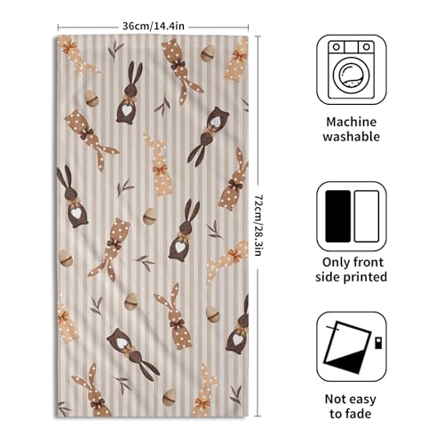 Happy-Easter-Bunny-Hand-Towels-for-Bathroom-2-Packs-14×28-Polka-Dot-Rabbits-Eggs-Green-Eucalyptus-Decorative-Kitchen-Towel-Brown-Stripe-Super-Soft-Drying-Finger-Towel-for-Home-Hotel-Gym Happy Easter Bunny Hand Towels for Bathroom 2 Packs 14×28 Polka Dot Rabbits Eggs Green Eucalyptus Decorative Kitchen Towel Brown Stripe Super Soft Drying Finger Towel for Home Hotel Gym