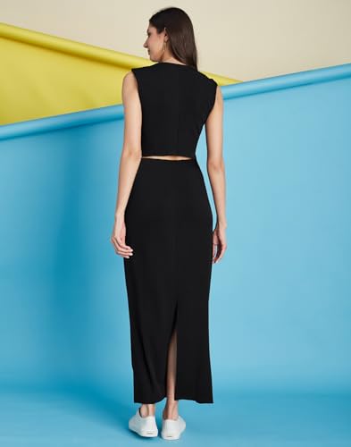 Image of Selvia Women's Tops and Skirt Co ord Set, Lycra Dress for Woman Stylish