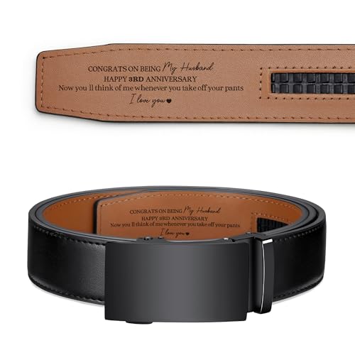 Personalized Leather Belt for Men Anniversary, Gift fo Husband Boyfriend Son, Custom Gift fo Men