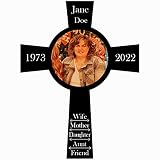 PK Décor Memorial Gifts for Loss of Father or Mother - Cross Picture Frame Wall Decor - Memorial Cross With Picture - Grave Decorations for Cemetery (Cross 2)