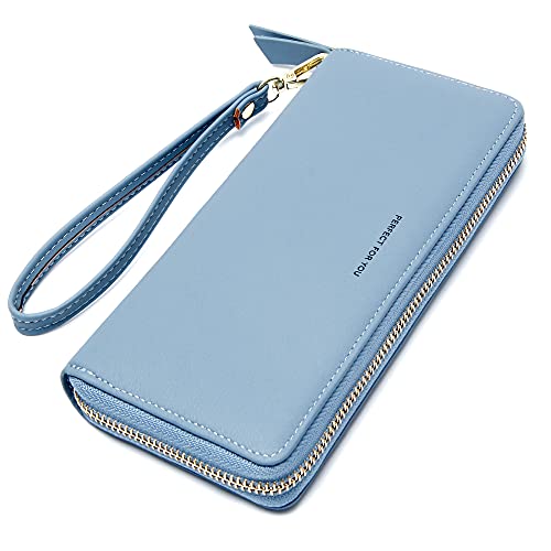 Vocus Womens Wallet Rfid Blocking Zip Around Wallet Pu Leather Large Travel Long Purse Credit Card Holder With Wristlet #TOP28