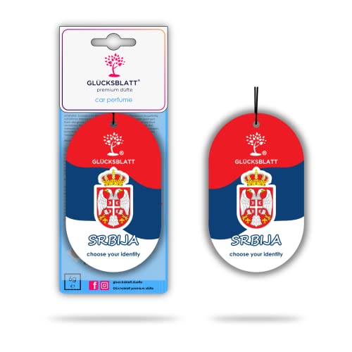 GLÜCKSBLATT premium Auto Duft Flag Serbien Flagge Srbija