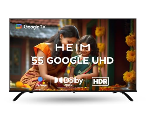Image of HEIM G Series 55″ Ultra HD (4K) Smart LED TV | Bezel-Less Slim Frame, Dolby Audio, HDR, 2GB RAM / 16GB Storage