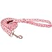 UP URARA PUP Valentine Dog Leash Match Dog Collar, Sturdy Durable Valentineâ€™s Day Cotton Dog Leash, Plaid Heart Wedding Dog Training Leash for Small Medium Large Dog