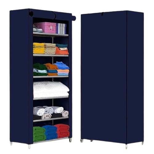 6 Layer Shoe Rack with Dust Proof Cover Portable Multipurpose Shoe Stand & Storage Organizer Cabinet for Home Space Saving Foldable Footwear Rack,Large Storage Space, and Side Storage Pockets (Blue)-image-43