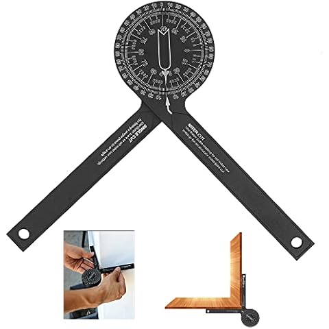 Aedcbaide Miter Saw Protractor Angle Finder Tool, 7 Inch Aluminum Metal Professional Mitre Protractor, 360°Angle Miter Gauge for Inside Outside Corner, Skirting Woodworking, Crown Molding, Carpenter Cover